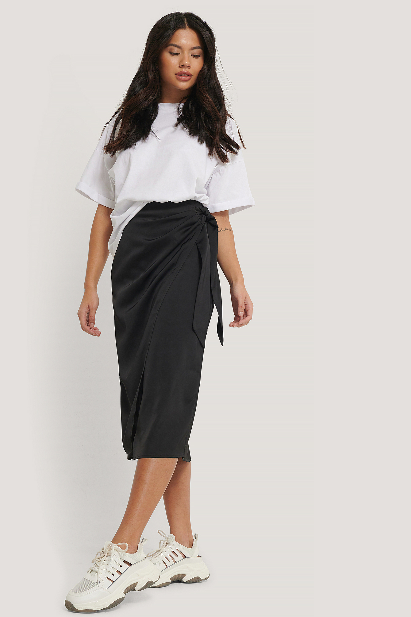 Wrap Tie Skirt Black | na-kd.com